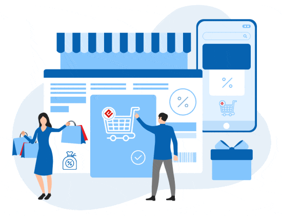 Illustration of an online shopping app